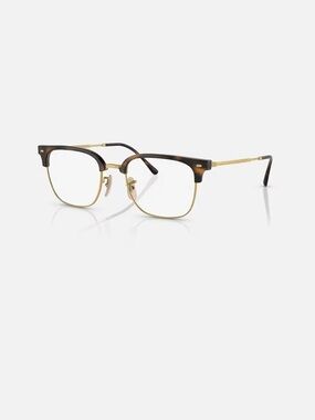 Ray-Ban Gold & Black tortoise print Clear lenses in Logo Case
